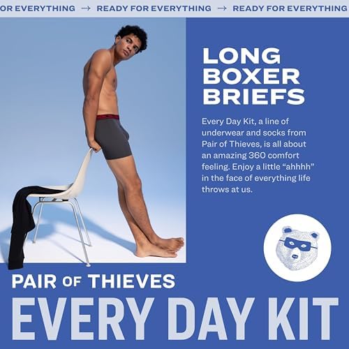 Pair of Thieves Mens Long Boxer Briefs Soft, Breathable, Quick Dry Underwear with 4-Way Stretch Multi-Pack