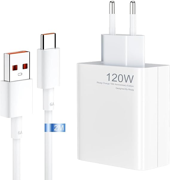 Charger Replacement 120 Watt Charger for Xiao mi 15 14T 13T 12T 11T Pro/Ultra Redmi Note 14 13 12 Pro+ 5G Quick Charger USB Power Charger with 6A Type C Charging Cable 2 m (White-120W-2)