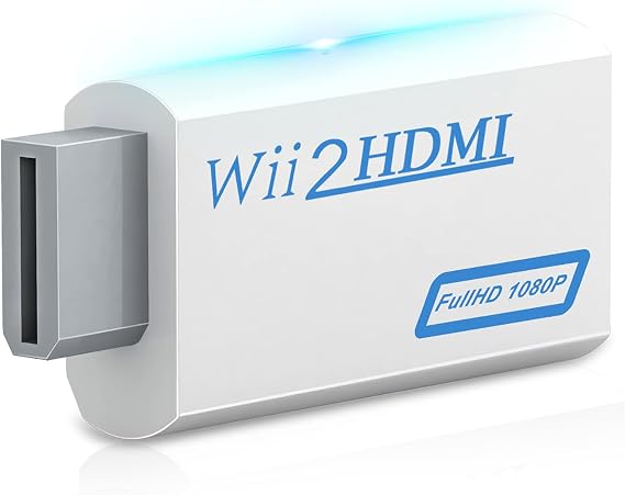Herfair Wii HDMI Adapter 1080P Wii to HDMI Adapter for Nintendo Wii/Wii U | Wii2HDMI Converter Supports All Display Modes with 3.5mm Audio Jack Connector to HDTV Smart TV (Not for Wii Mini)