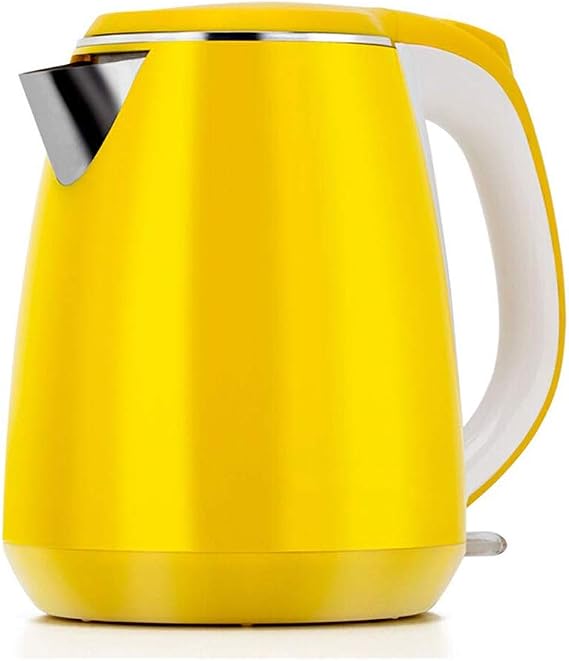 Electric Kettle 1.5L Capacity 304 Premium Stainless Steel Kettle, 3000W Fast Boiling Cordless Kettle, Wide Pouring Spout, BPA Free, Auto Shut-Off, Yellow Full Moon Vision