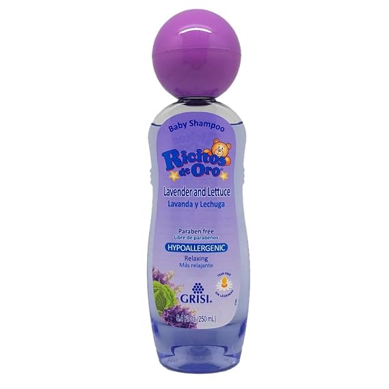 Ricitos de Oro Lavender Shampoo | Baby Shampoo with Pop-Up Rattle Cap, Paraben Free Product for Babys Delicate Hair; 8.4 Fl Ounces