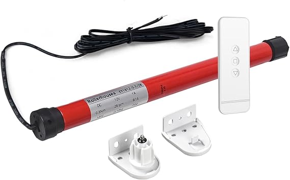 12V Wired Mini Roller Shade Motor - DC Power Adapter Required, No WiFi/Battery | for OD 25mm/28mm Tubes, 4.4Lb(2kg) Load | Includes Brackets & Adapters