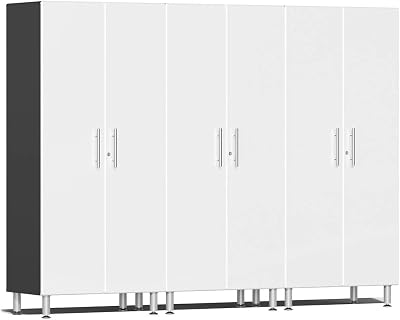 Ulti-MATE UG22630W 3-Piece Tall Garage Cabinet Kit in Starfire White Metallic