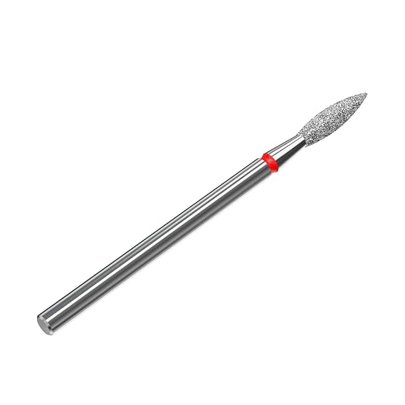 Staleks Pro Diamond Nail Drill Bit Flame Red Expert 2.3mm Head Diameter, 10mm Working Part Professional Nail Drill Bit Diamond Coating Precisie Cuticle & Nail Care