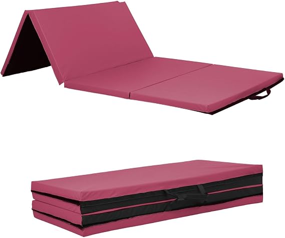 4 Pannel Folding Exercise Mat, 2 Inch Thick Gymnastics Mat 8x4, Gym Mat with Carrying Handles for MMA Yoga Stretching Gymnastics and Home Gym