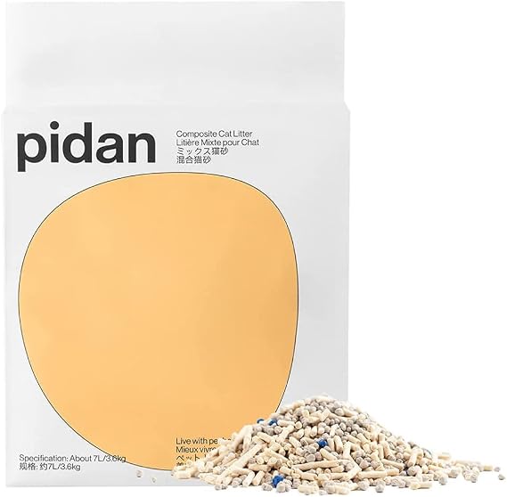 pidan Mix Cat Litter,Clumping Tofu Cat Litter with Bentonite,Dust Free Scent Free,Selected Quality Pea Dregs,5-Fold Water Absorption