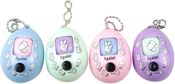 Forart Egg Toy 4 Packs Rock Paper Scissors Egg Toy Random Spinner KeychainRandom Color