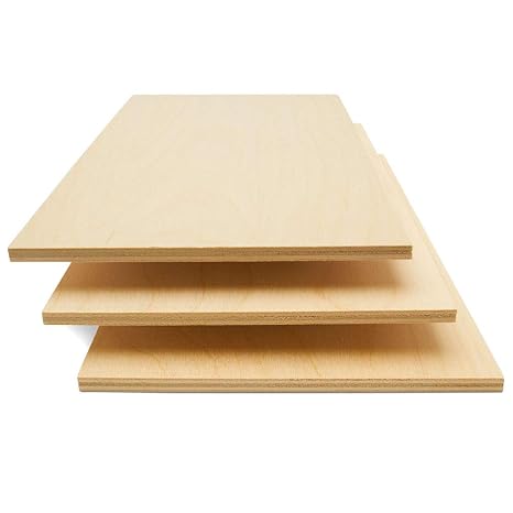 6 mm Baltic Birch Plywood 1/4 x 12 x 24 Inch, Box of 12 B/BB Grade Craft Wood, Stronger Than Basswood Sheets, for Laser, CNC Cutting and Wood Burning, by Woodpeckers