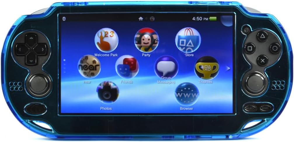 Light Blue protection hard case for COSMOS ® Playstation PS VITA 1000 fits Oval Start & Select button