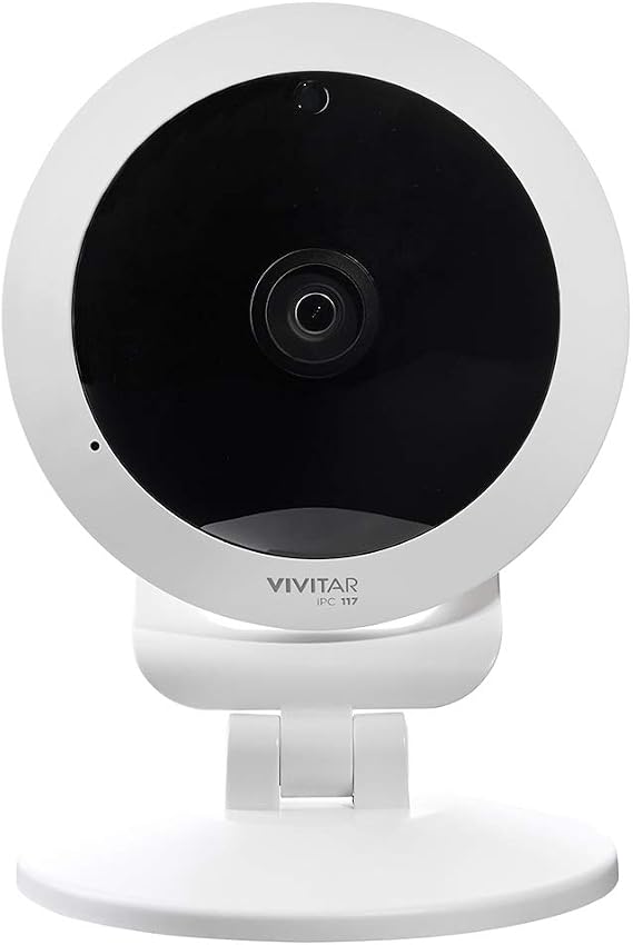 Vivitar IPC-117 1080p Full HD Wi-Fi Smart IP Camera with 360 Degree View Angle Lens, White, (IPC117-WHT)