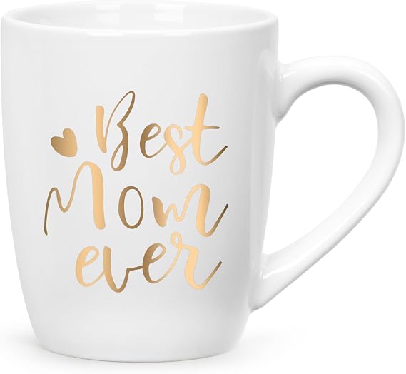 Cabtnca Mom Gifts, Mothers Day Gifts for Mom from Daughter Son, Best Mom Ever Coffee Mug 12Oz, Christmas Birthday Mothers Day Gifts for Mom, White