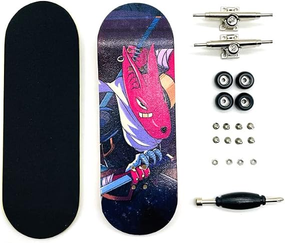 Fingerboards 32mm Pro Complete Professional Wooden Fingerboard Mini Skateboard 5 PLY with Bearing Wheels (AB2)