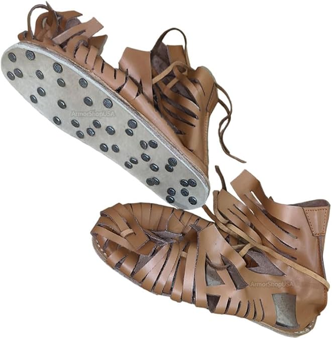 Roman Gladiator Leather Sandal | Knights Sandals | Centurion Caligae | Medieval Sandals Greek Norman Soldiers Footwear | Sandles Size 8
