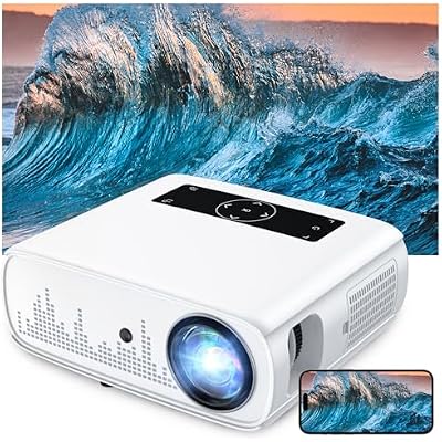 GROVIEW Projector, Projector with WiFi and Bluetooth, 15000lux FHD Outdoor Projector, Portable Movie Projector for 300 Home Theater, 4K Support, Video Projector for iOS Android, TV Stick, PS5