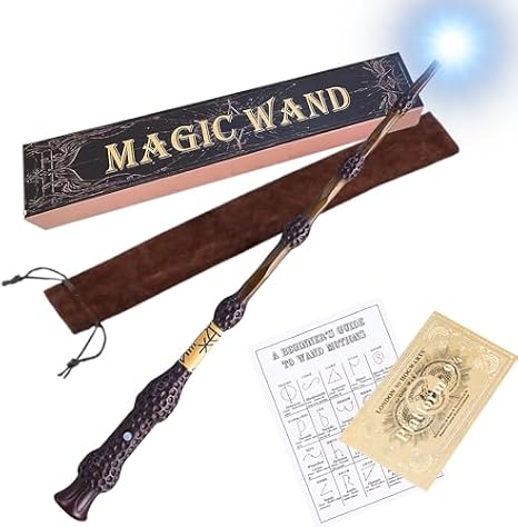 Magic Wand + Free Storage Bag Harry Potter Cosplay Goods Lighted Magic Wand Set, Wand Light, Light-Up Wand, Magic Wand Light, Packaging Box with Storage Bag Dumbledore Parallel Import