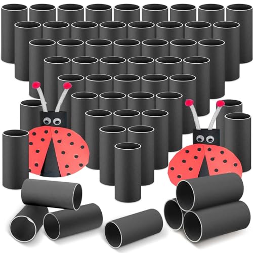 Henoyso 100 Packs Cardboard Tubes for Craft 1.57 x 3.74 DIY Empty Toilet Paper Rolls Craft Cardboard Paper Round Tubes Gift Supplies for KidBlack