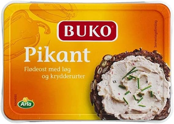 Buko Pikant | Danish Spreadable Cream Cheese w/Onion & Herbs 200g