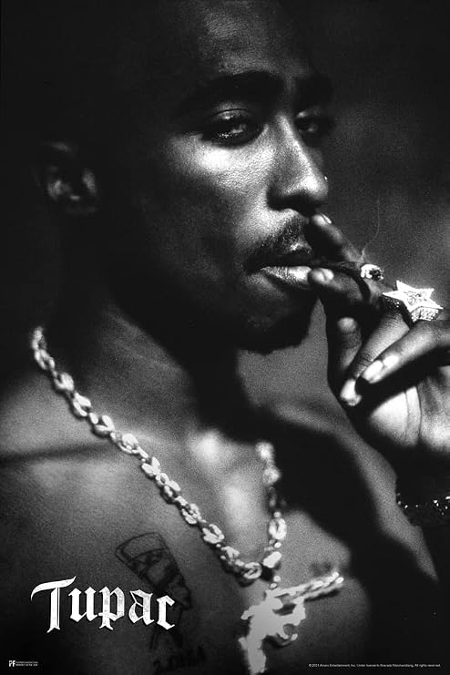 Tupac Poster 2Pac Smoking Blunt 90s Hip Hop Rapper Posters For Room Aesthetic Mid 90s Memorabilia Rap Music Merch Cool Wall Art Print Poster 12x18