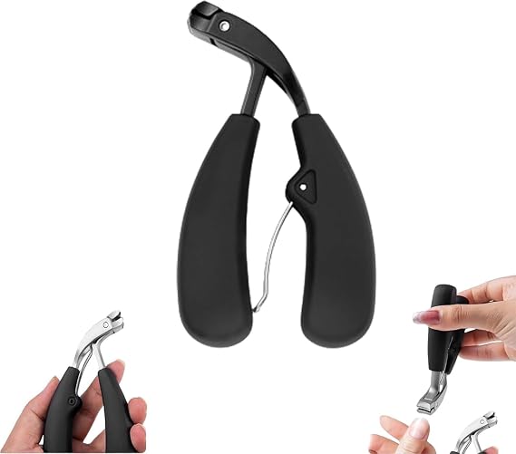 Angle Master Clipper,Clip Master Pro,Clip Master Pro Nail Clippers,Easy to Grip Rubber Handle for Clippers,Slanted-Curved Blade Fingernail Clipper (Black)