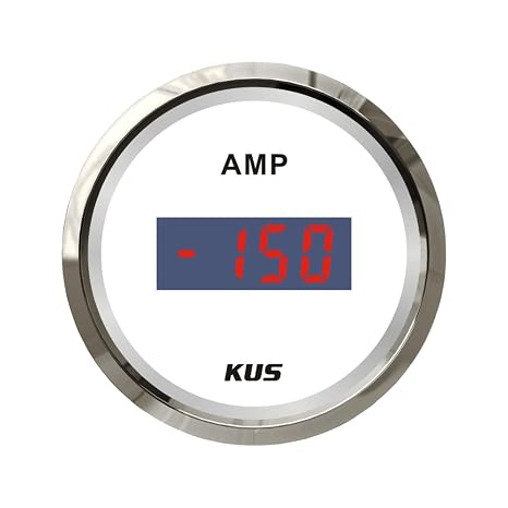 KUS Digital Ammeter 150A with Current Sensor 12V/24V 52MM(2") with Backlit