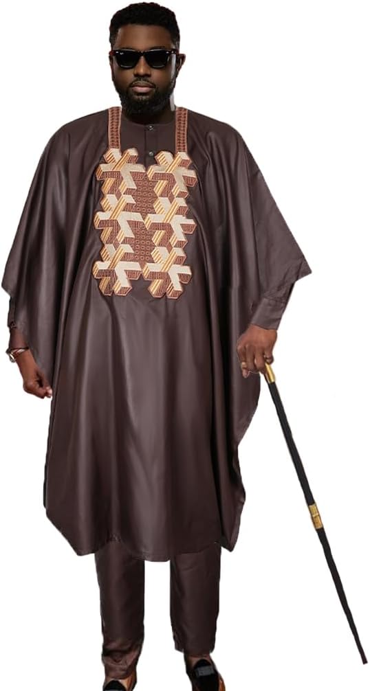 HD African Mens Clothing Traditional Attire Embroidery Agbada Boubou Caftan Nigerian Male Wedding Clothes Set