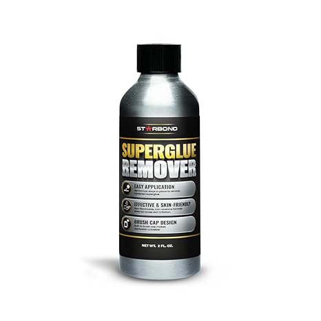 Starbond 2 oz. Super Glue Remover Dissolves Adhesive CA Glue Debonder with Easy Brush Cap Applicator