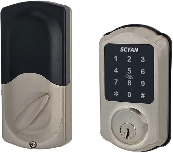 Smart Deadbolt Lock, SCYAN D1 Deadbolt with Touchscreen Keypad, Keyless Entry Door Lock, Auto Locking, for Home, Airbnb, Rental House (Satin Nickel)