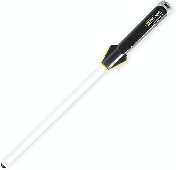 Work Sharp Kitchen Ceramic Honing Rod - Angle Guided - For Chef, Santoku, Paring, Serrated Knives Black