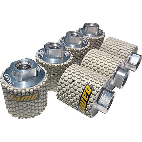 DAMO 2 Diamond Polishing Drum Wheels, Set of 7 - for Light Color Granite, Marble, and Concrete Undermount Sinks and Countertops