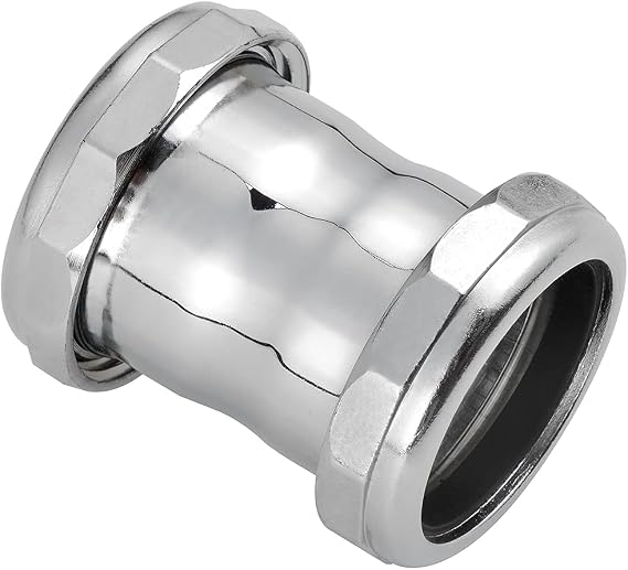ZM Brass Straight Coupling Trap Adapter 1-1/2 to 1-1/4 Inch Chrome 22Ga