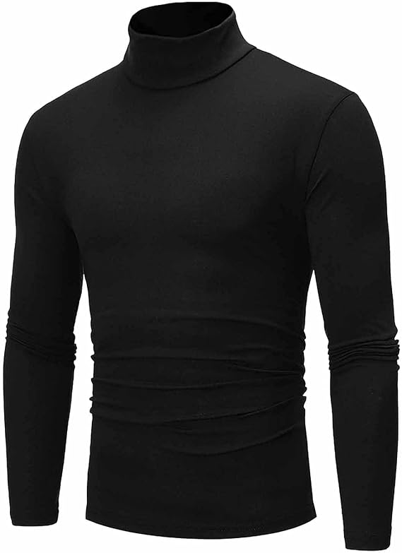 Black Turtleneck Men Thermal Underwear for Men Turtleneck Shirt Mens Thermals Thermal Long Sleeve White Mens Mock Neck Black
