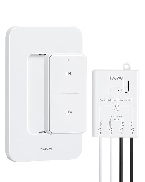 Wireless Light Switch and Receiver Kit, 200FT RF Long Range