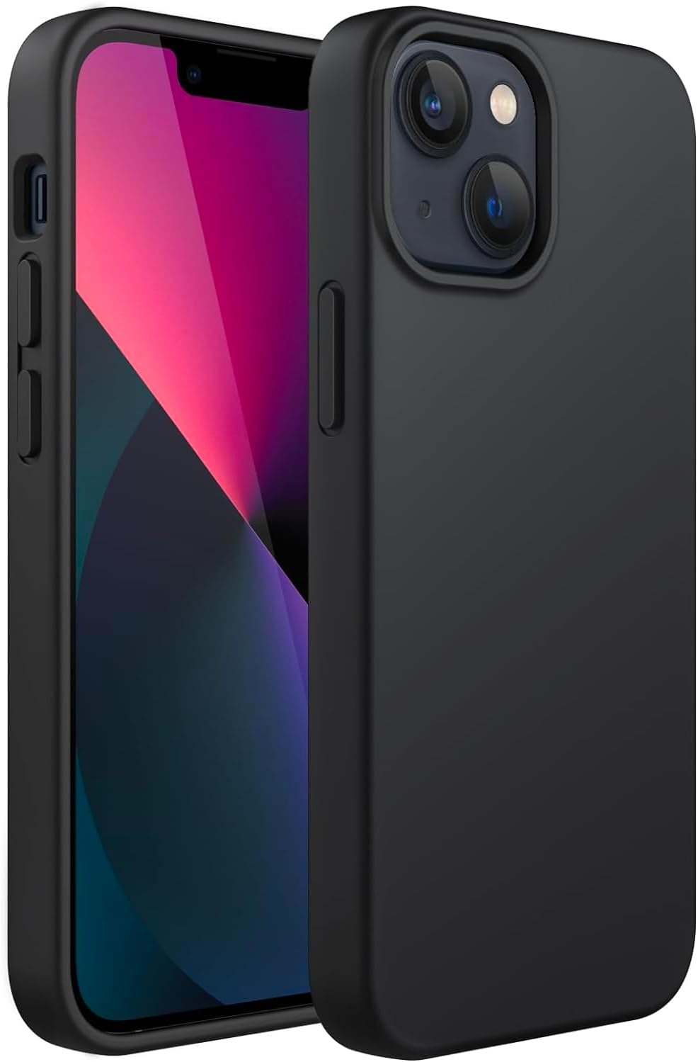 Merwish Apple iPhone 15 Uyumlu Özel İpeksi Dokunuş Hissi Veren İçi Yumuşak Kadife Lansman Silikon Kılıf Kapak Siyah