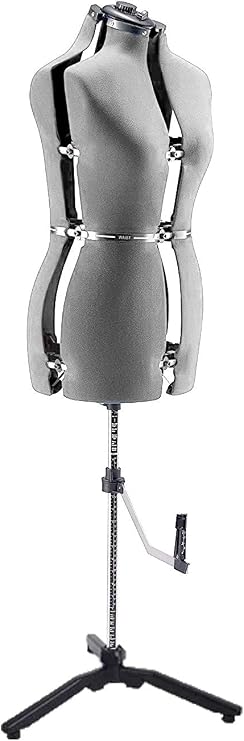 Adjustable Mannequin Dress Form Female with New Base - Gray
