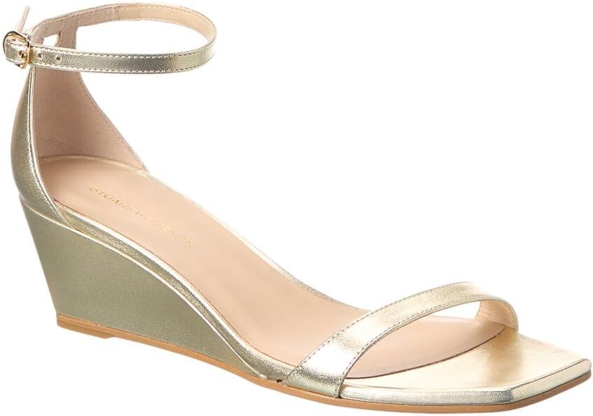 Stuart Weitzman Nudistcurve 50 Leather Wedge Sandal