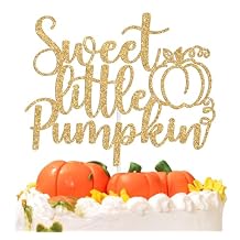Sweet Little Pumpkin Cake Topper, A Little Pumpkin is on the Way Cake Decorations, Pumpkin Theme Baby Shower Party Decorations, Fall Baby Shower Birthday Party Supplies Gold Glitter