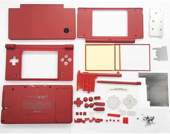 Replacement Parts Full Housing Case Cover Shell with Buttons Kit for DSi NDSi Console - Red