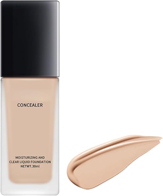 30ml Foundation for Mature Skin Over 60,Full Coverage Waterproof Liquid Face Foundation,Lightweight Long-Lasting Matte Makeup,Natural Finish Soft Matte Oil Control Concealer for Women(Natural)