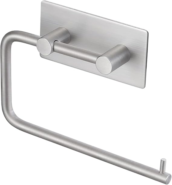 Self Adhesive Toilet Paper Holder Stainless Steel Tissue Paper Roll Holder Hand Towel Holder for Bathroom RUSTPROOF Brushed Finish