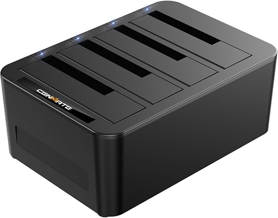 CENMATE Hard Drive Docking Station, 4 Bay HDD Docking Station for 2.5/3.5 inch SATA SSD/HDD, USB 3.0 A/C Cable, Support Hot Swap