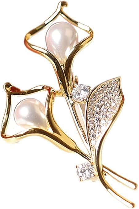 Pearl Zirconia Lily Brooch Female Matchy-matchy Fashion Clothing Accessories Elegant And Atmospheric Suit Accessories