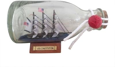 Handcrafted Nautical Decor USS Constitution Ship in A Bottle 5 - Ship in A Bottle - War of 1812 - Old IRO