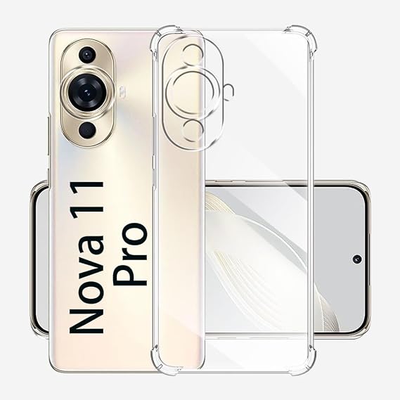USTIYA Case for Nova 11 Pro 4G/Nova 11 Ultra 4G Clear TPU Four Corners Protective Cover Transparent Soft