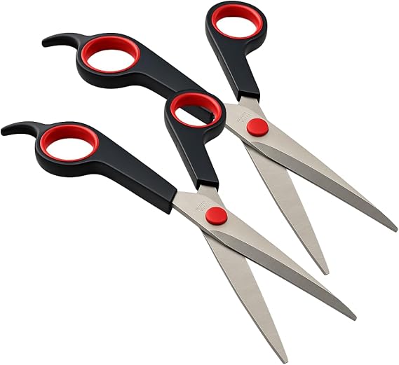 KUTZ (2 Pack) 5.5" (14 cm) 2-Tone Barber Scissors | Extra Sharp Blades | Lightweight | Expert Quality