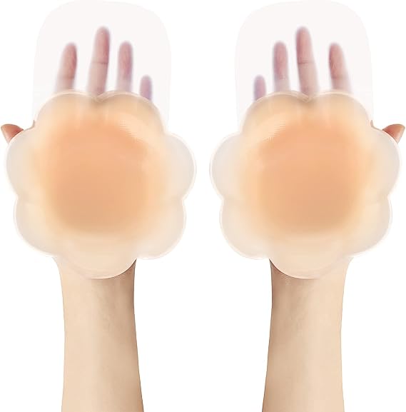 Dealswin Nippleless Covers 5.1inch Silicone Reusable Breast Lift Pasties for A-D Cup