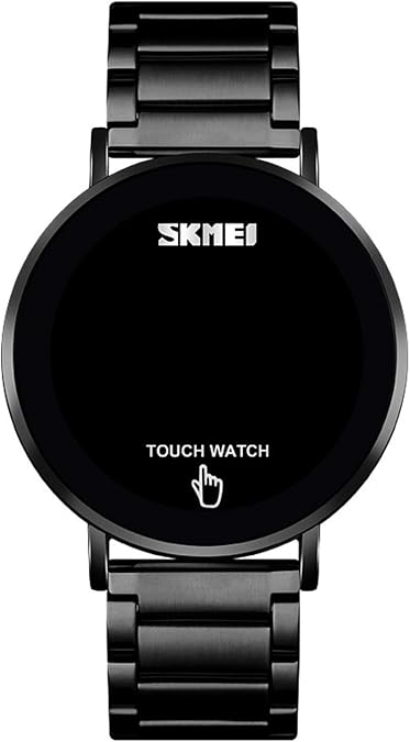 MASTOP Fashion Mens Digital Watch Touch Screen Electronic LED Light Waterproof Stainless Steel Sports Watch
