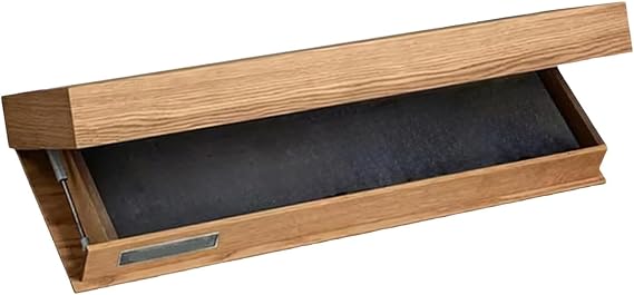 Wall Float Shelf Flap Concealed Shelves with Compartment Fashion Home Decoration Storage Box for Kitchen Bedroom Nursery, Brown