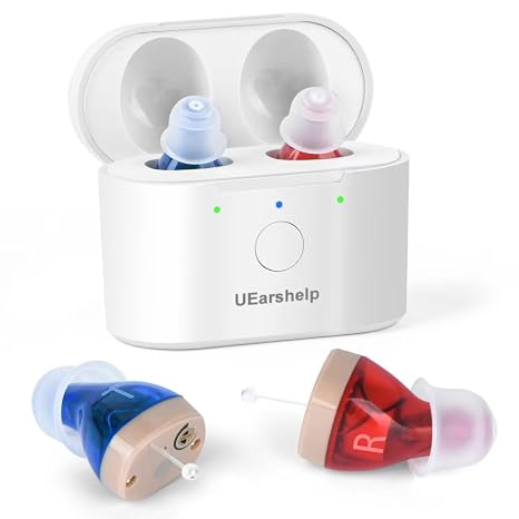 Hearing Aids for Seniors Severe Hearing Loss, Hearing Aids for Seniors Rechargeable with Noise Cancelling, Otc Invisible Hearing Amplifier Magnetic Box
