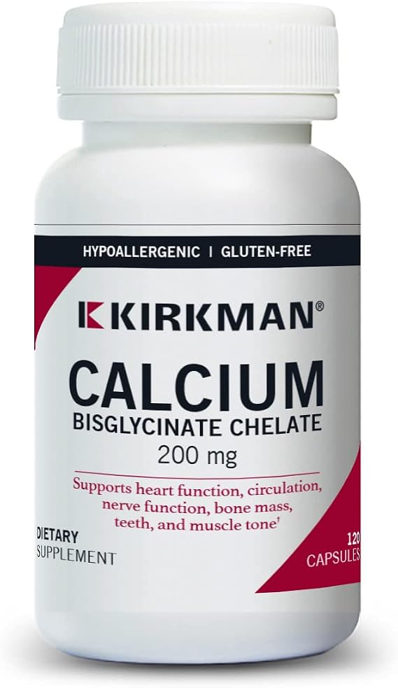 Kirkman Calcium Bisglycinate Chelate, 200mg, 120 Capsules