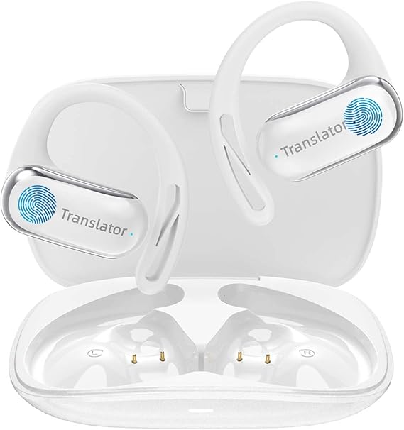 Wooask AI Translation Earbuds Real Time, 144 Language Translator Earbuds Open Ear Design 3-in-1 AI Translation Earbuds Real Time F56 White (No Offline Package) (No Offline Package)